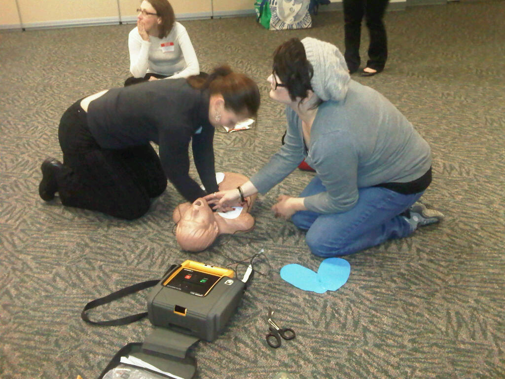 Learning about using an AED in Halifax