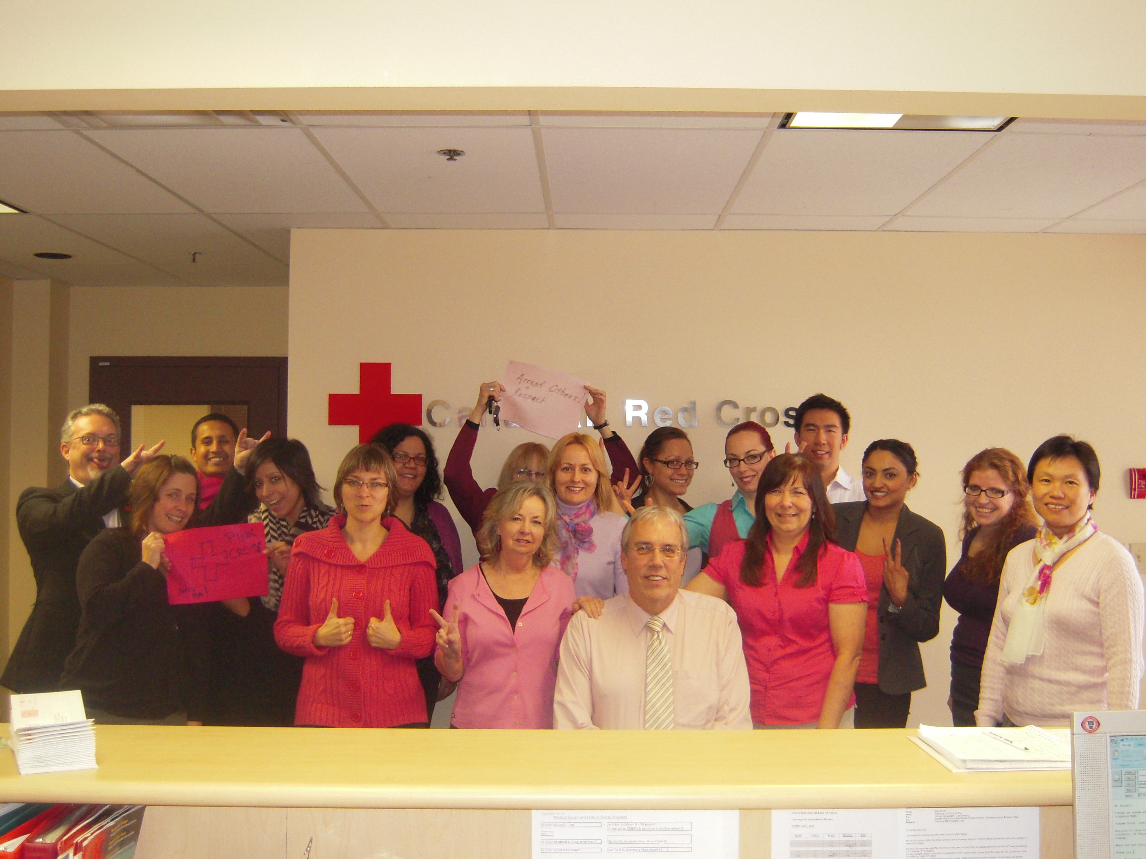 Pink all around in our Lower Mainland office in British Columbia