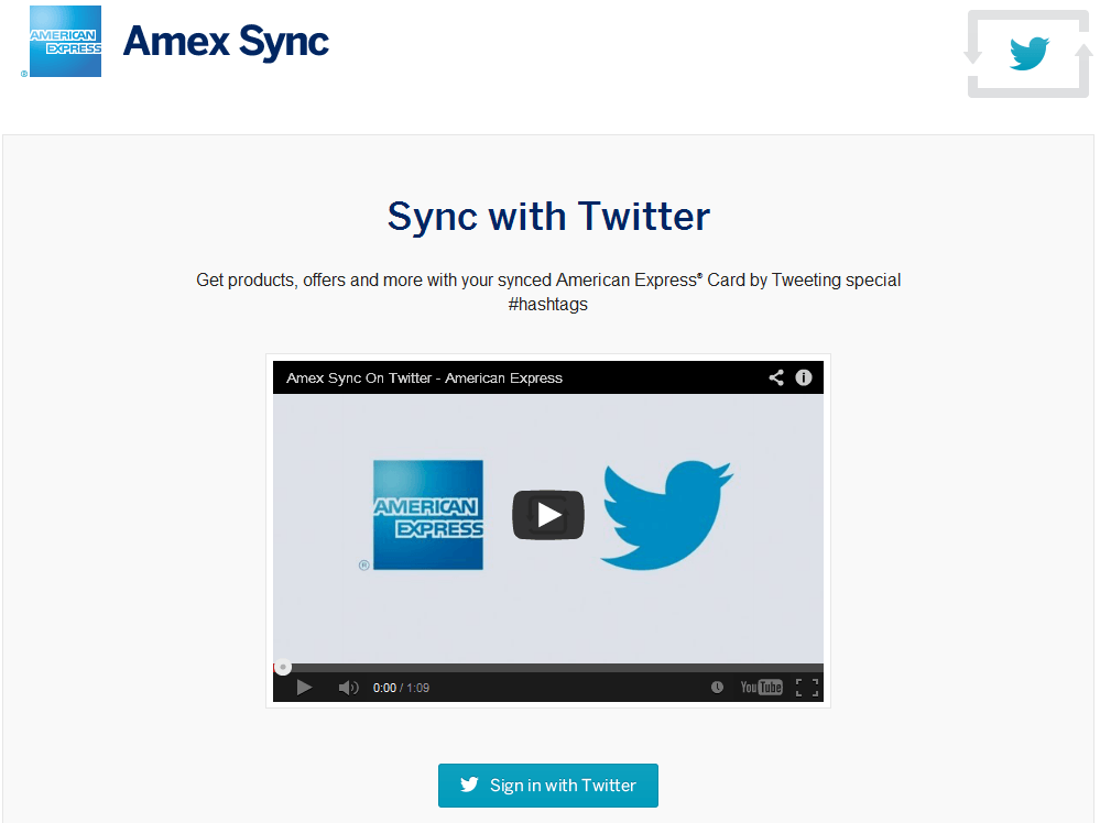 Sync Twitter Amex