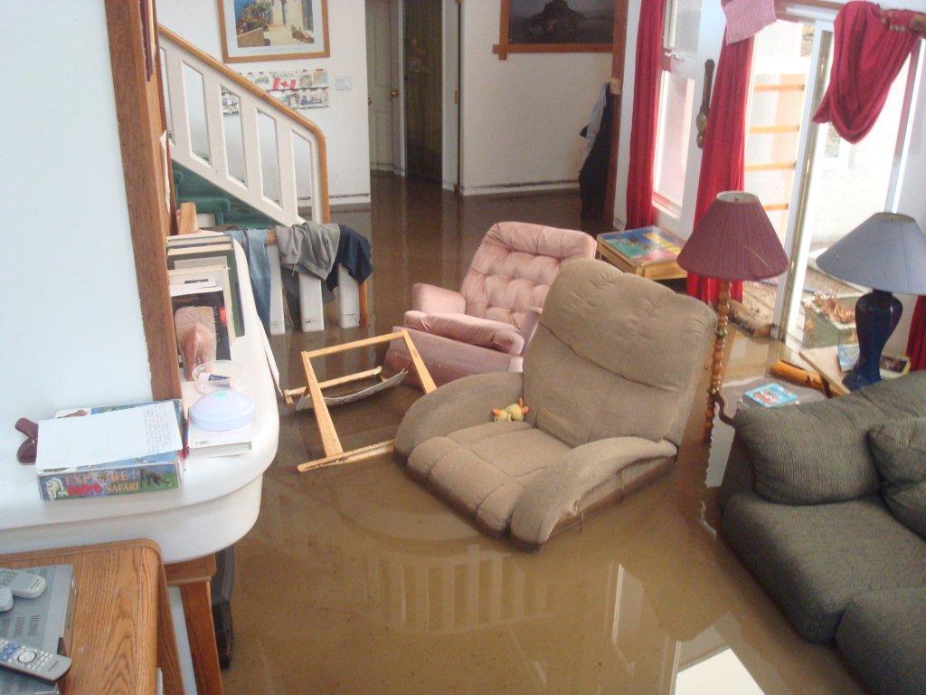 When all was said and done two floors were submerged; the family only had time to grab a couple things and get out of the flooded house.