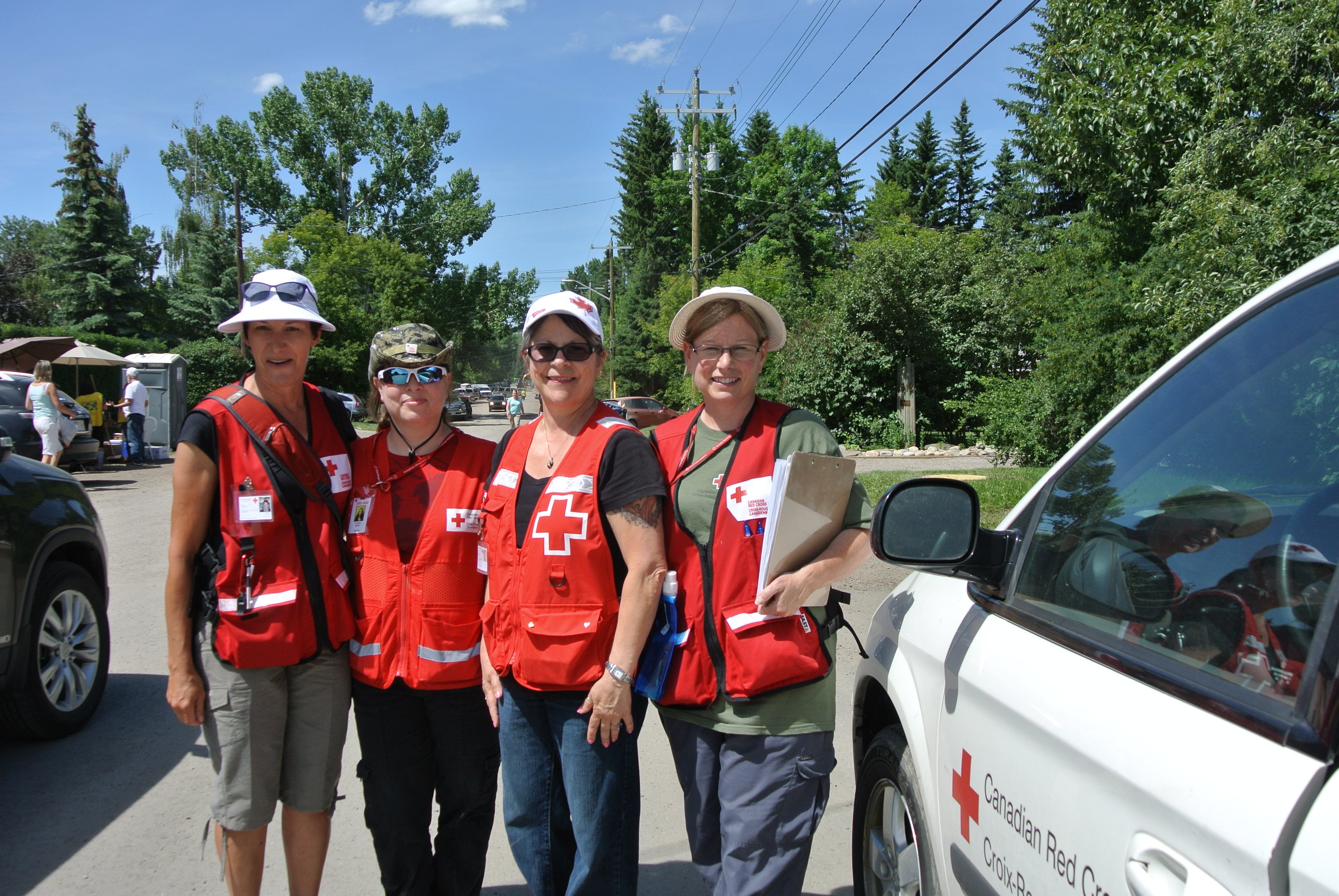 Team of Red Cross volunteers doing outreach in Bowness