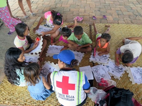 Ecuador Red Cross psychosocial intervention for children at a mobile clinic 