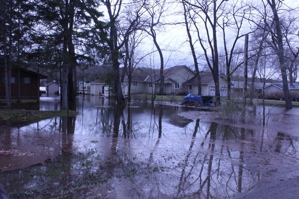 Homes affected by flooding in Ottawa, Ontario area