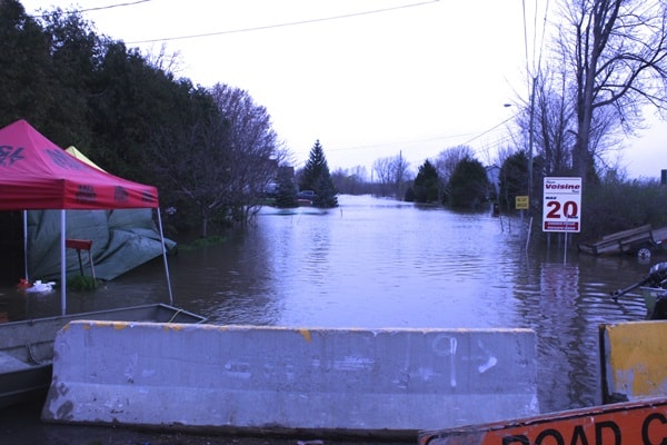 Flooded area in Clarence-Rockland, Ontario
