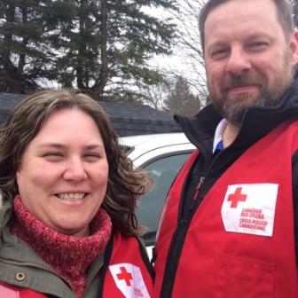 Fred Bron and Dawn Giddens, Canadian Red Cross volunteers