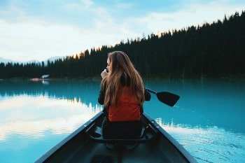 Person canoeing