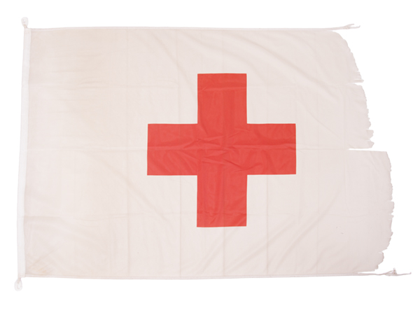 Red Cross Flag flown at Azraq Refugee Camp