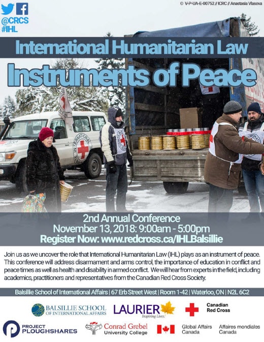 Waterloo International Humanitarian Law Conference 2018 poster