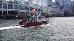 Boat with Canadian flag