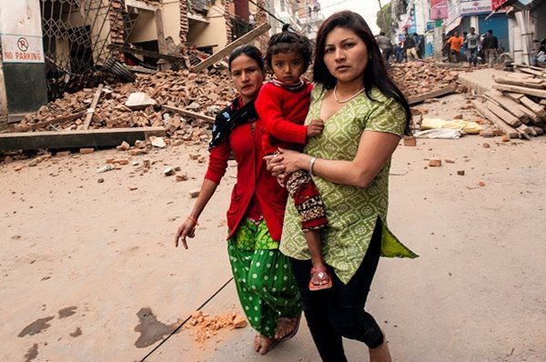 People displaced by the earthquake in Nepal