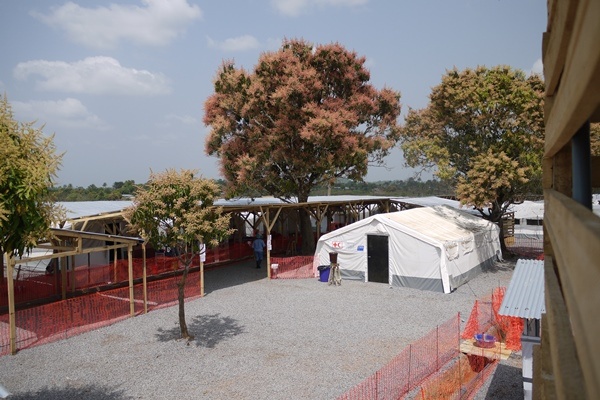 View of the Ebola treatment centre in Kono, Sierra Leone