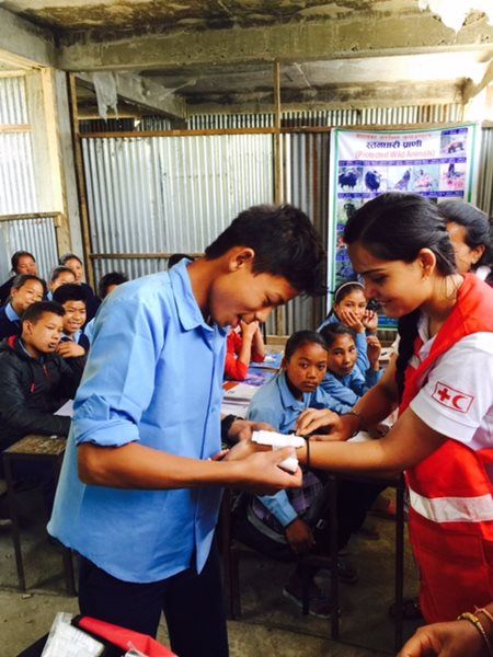 Nepalese students enjoy learning first aid