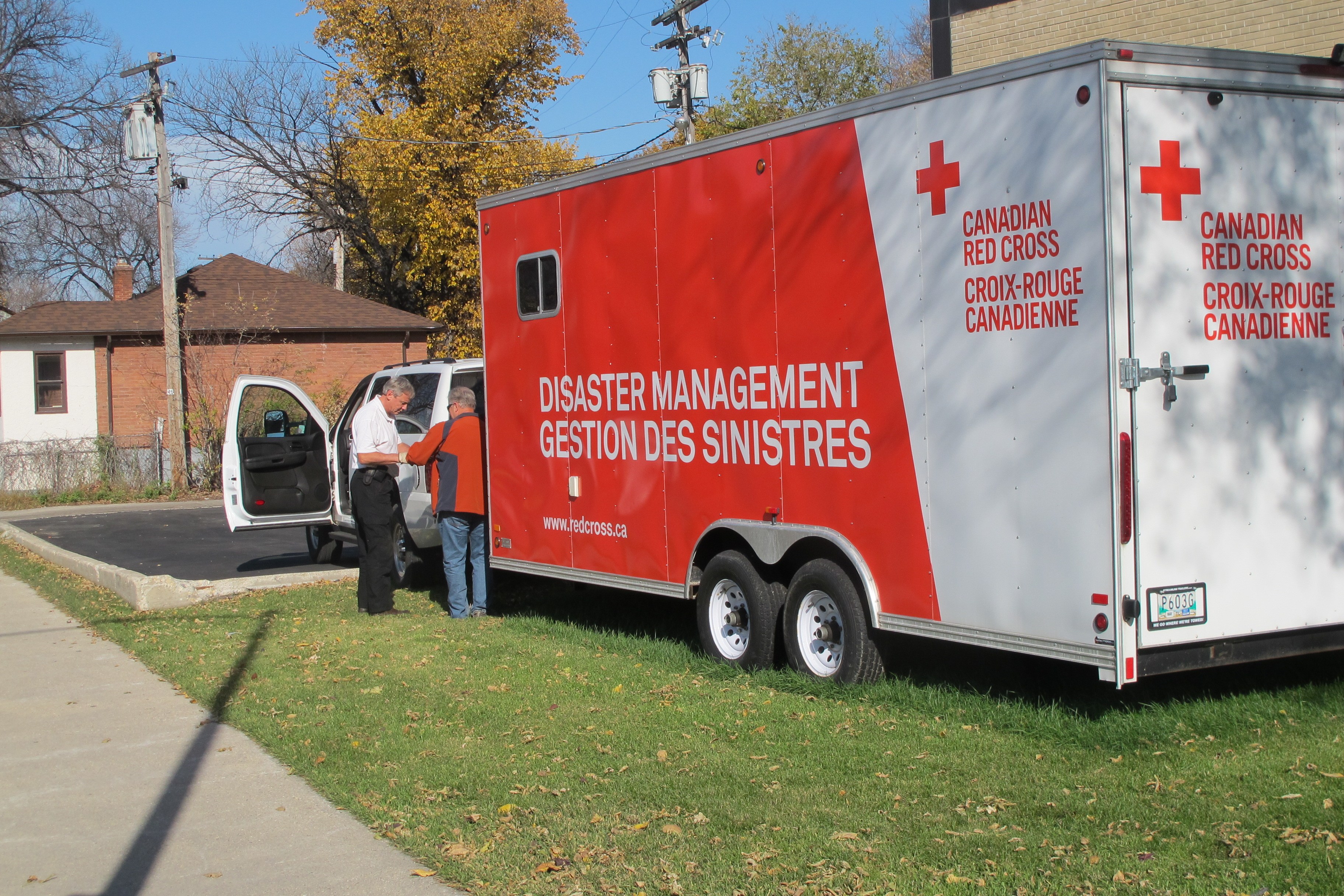 Disaster Management trailer getting ready to head off to Kenora