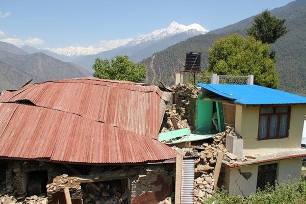 Damage from the earthquake in remote community of Nepal