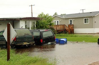 Flooding around homes