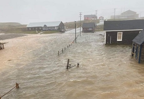 Houses flooded in deep waters