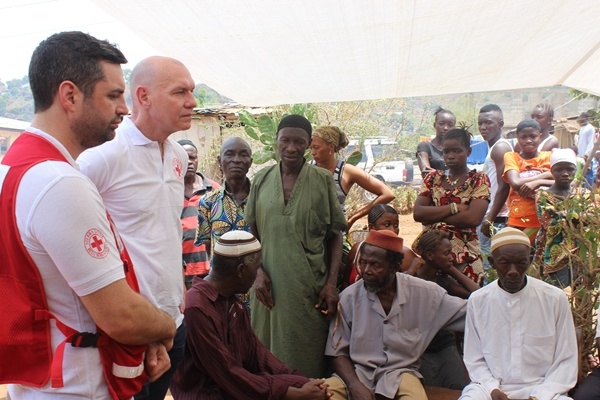 Canadian Red Cross president and CEO, Conrad Sauvé at the Ebola Treatment Centre in Kono, Sierra Leo