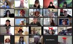 zoom meeting with everyone wearing hats