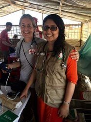Dr. Ola Dunin-Bell, left, was deployed with the Canadian Red Cross mobile field clinic in Bangladesh