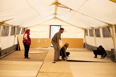 The field hospital is set up in Al-Hol camp