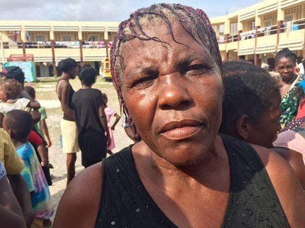 Marie-Jacqueline Émile, 65, has been staying at Philippe Guerrier school in Les Cayes