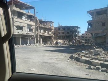 Seeing destruction throughout the besieged city