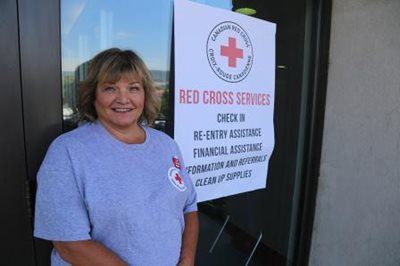 Volunteer Cindy at the WIlliams Lake resiliency centre