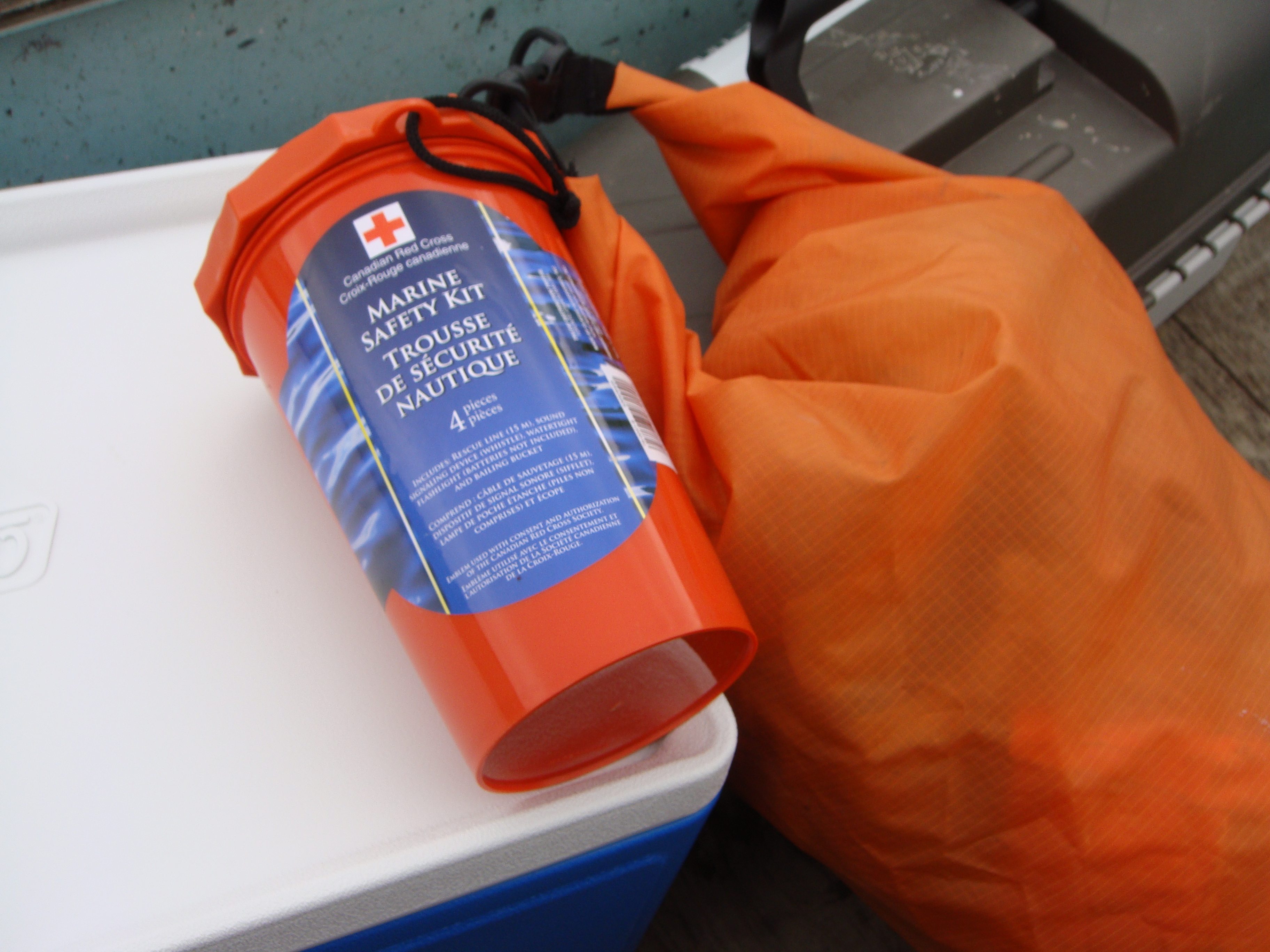 This is Red Crosser Melanie Goodchild-Southwind's marine first aid kit that she keeps on her boat