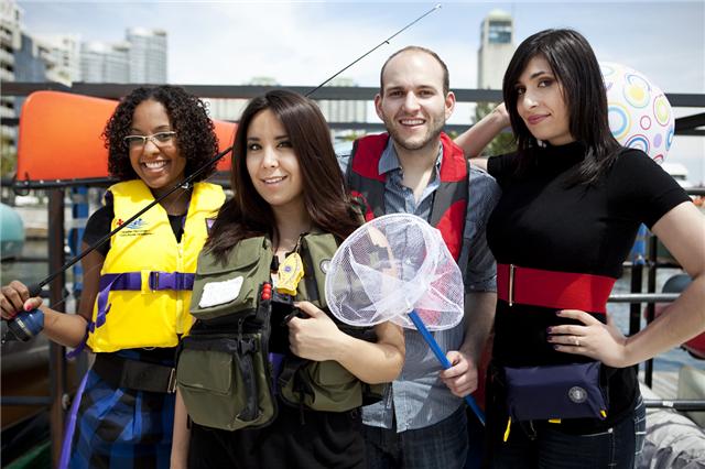 Women's Post showing off their lifejackets for Red Cross Lifejacket Day