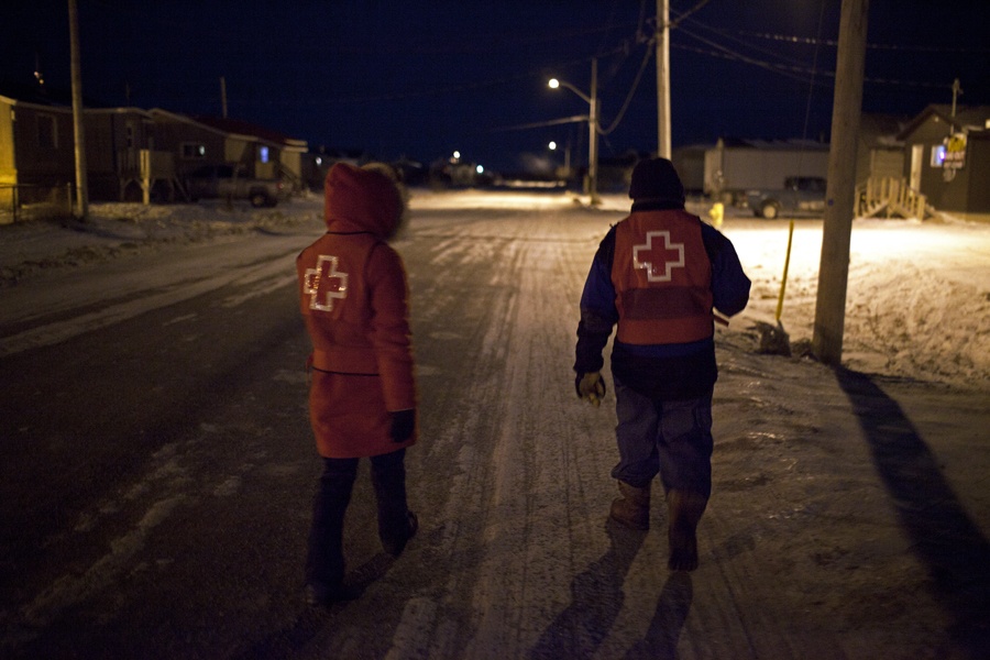 Red Crossers wrapping up a day of deliveries