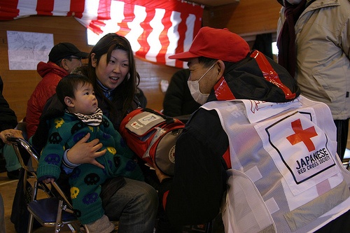 The Japanese Red Cross distributes emergency supplies to people affected by the earthquake and tsunami. Photo: Japanese Red Cross Society.