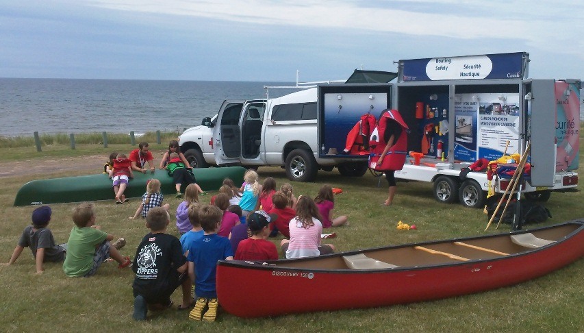 Boating safety demonstration for kids in PEI