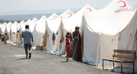 Camps are being prepared to deal with the expected harsh winter near the border with Syria. 