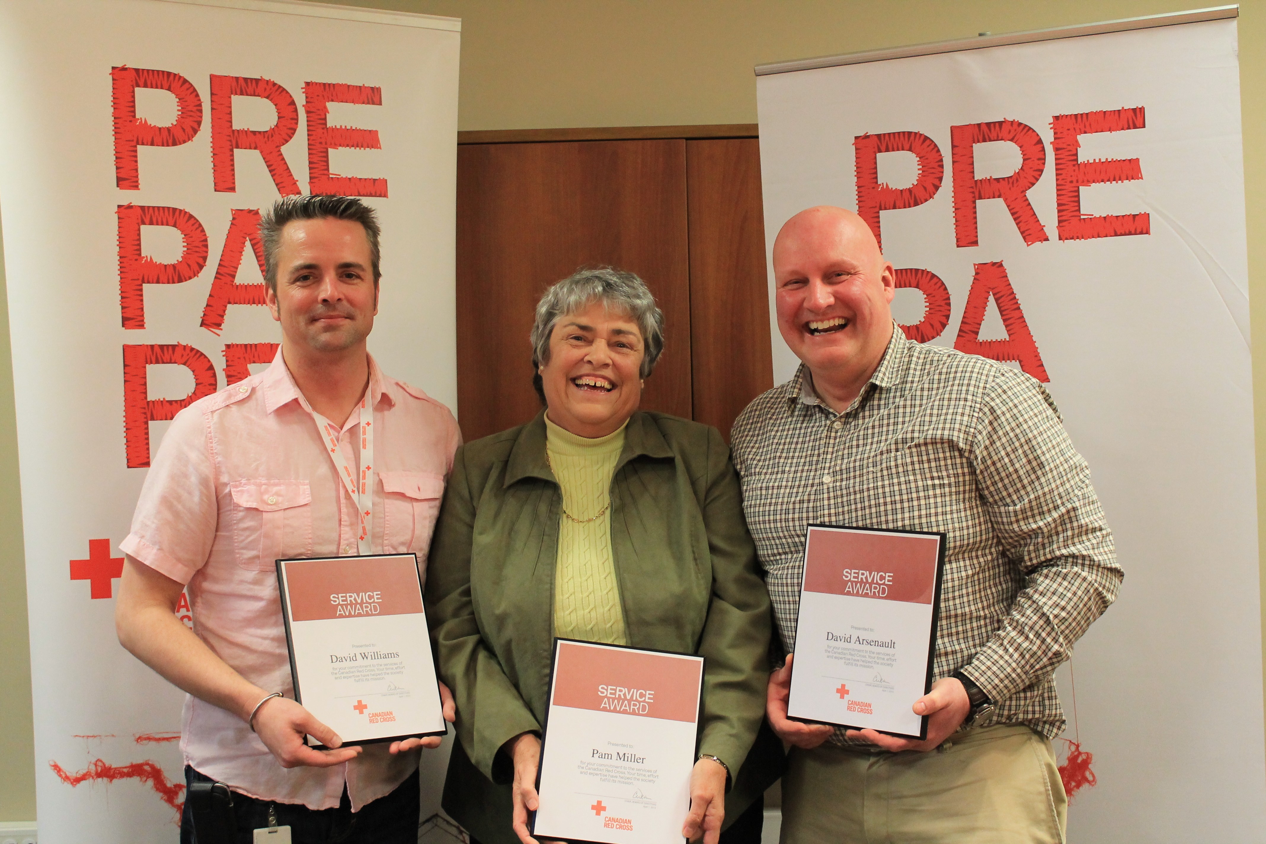 Central Nova Scotia Service Award recipients David Williams, Pam Miller and David Arsenault.