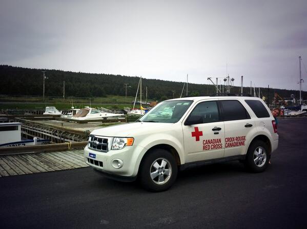 Red Cross visiting a marina in Newfoundland