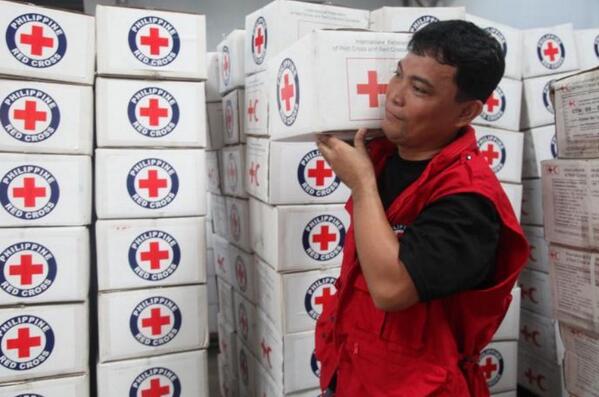 Volunteers had pre-positioned supplies ahead of Typhoon Haiyan. Photo: Philippine Red Cross