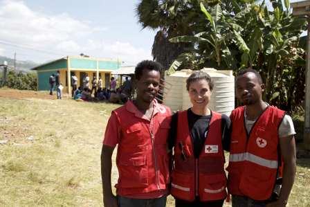 Red Cross teams together