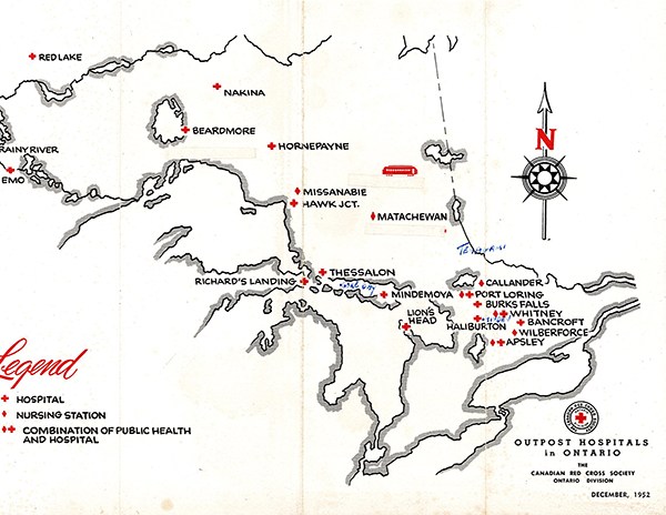 Outpost hospitals and nursing stations map