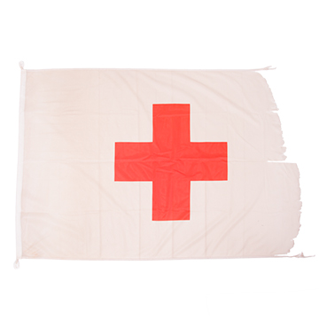 Red Cross Flag flown at Azraq Refugee Camp