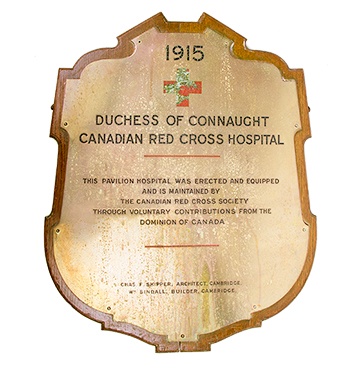 Duchess of Connaught Canadian Red Cross Hospital Plaque