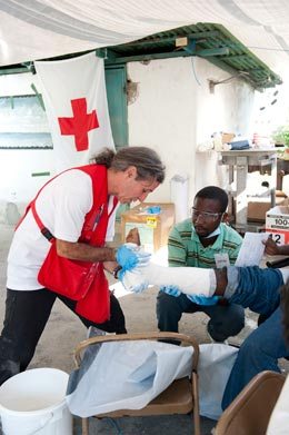 Red Cross emergency response international aid worker