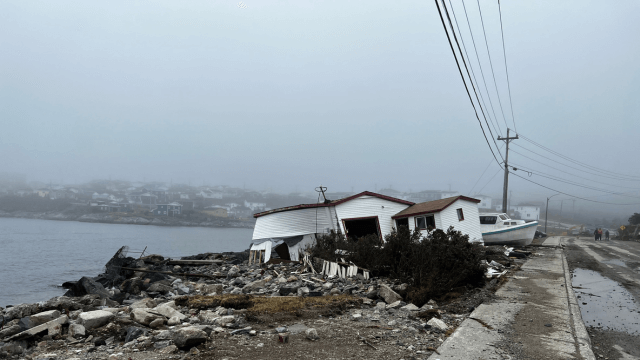 A house destroyed by a hurricane on the Atlantic coast in Canada