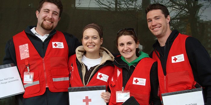 Canadian Red Cross employees doing Face to Face fundraising