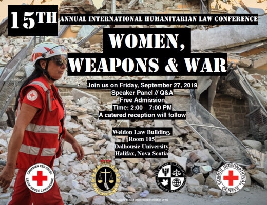 2019 Women, Weapons and War Conference poster