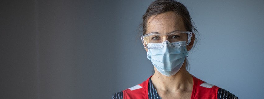 Canadian Red Cross health care worker