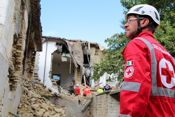 Italian Red Cross earthquake rescue teams