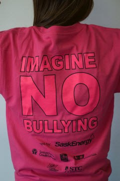 image of back of Saskatchewan Day of Pink t-shirt