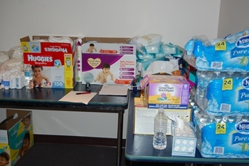Relief items include supplies for babies