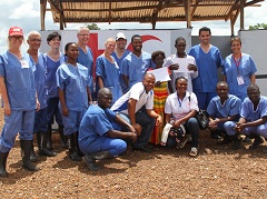Ebola virus survivors discharged from IFRC treatment centre. 
