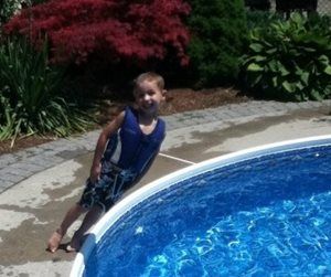 Lisa's fearless son at the pool